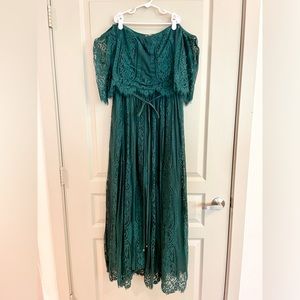 Baltic Born Caroline Lace Maxi Dress in Emerald